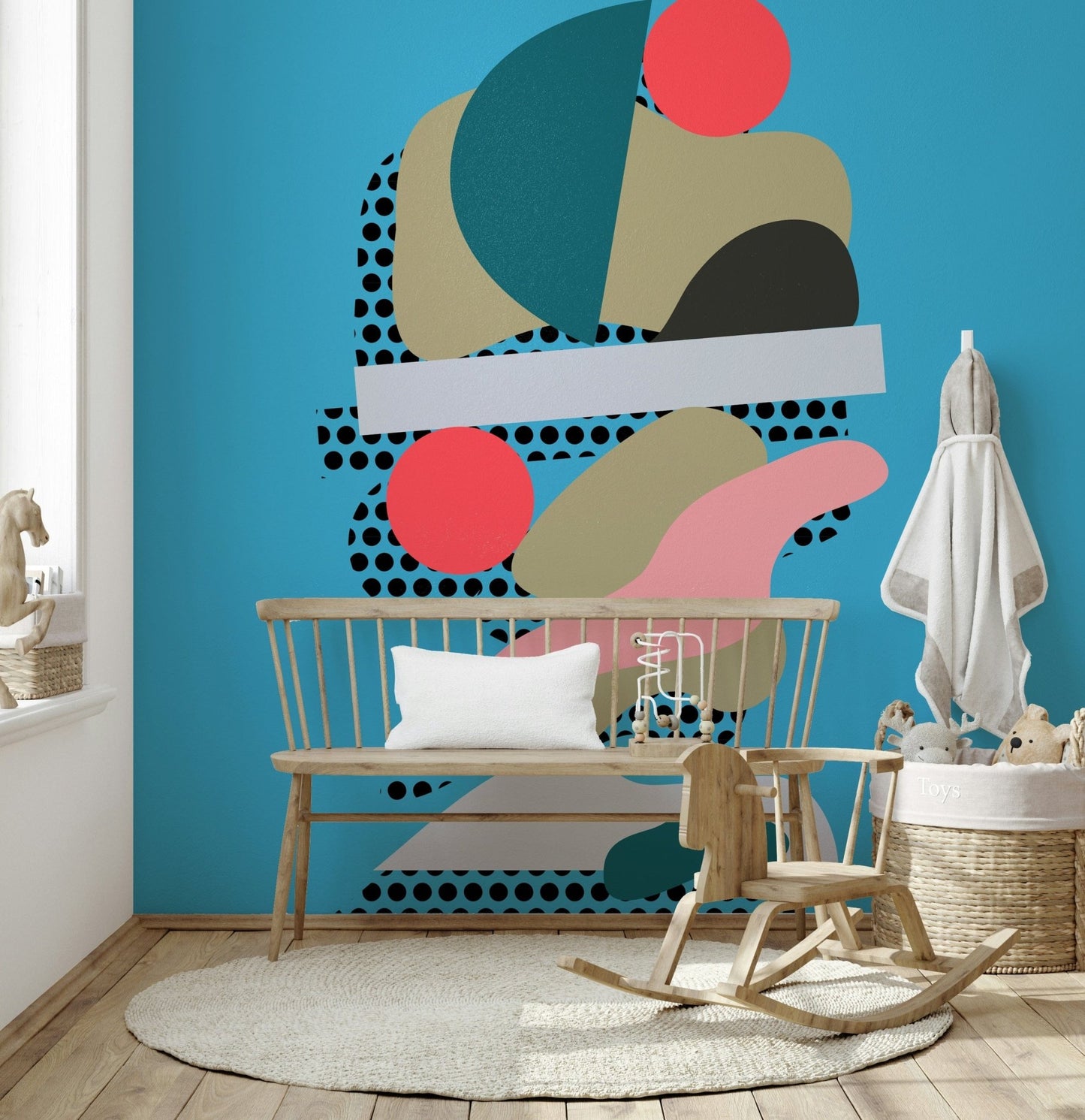 Languid peel and stick wallpaper geometric Balanced Forms design.