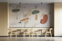 The mural is created for an entire wall, providing an immersive feel.
