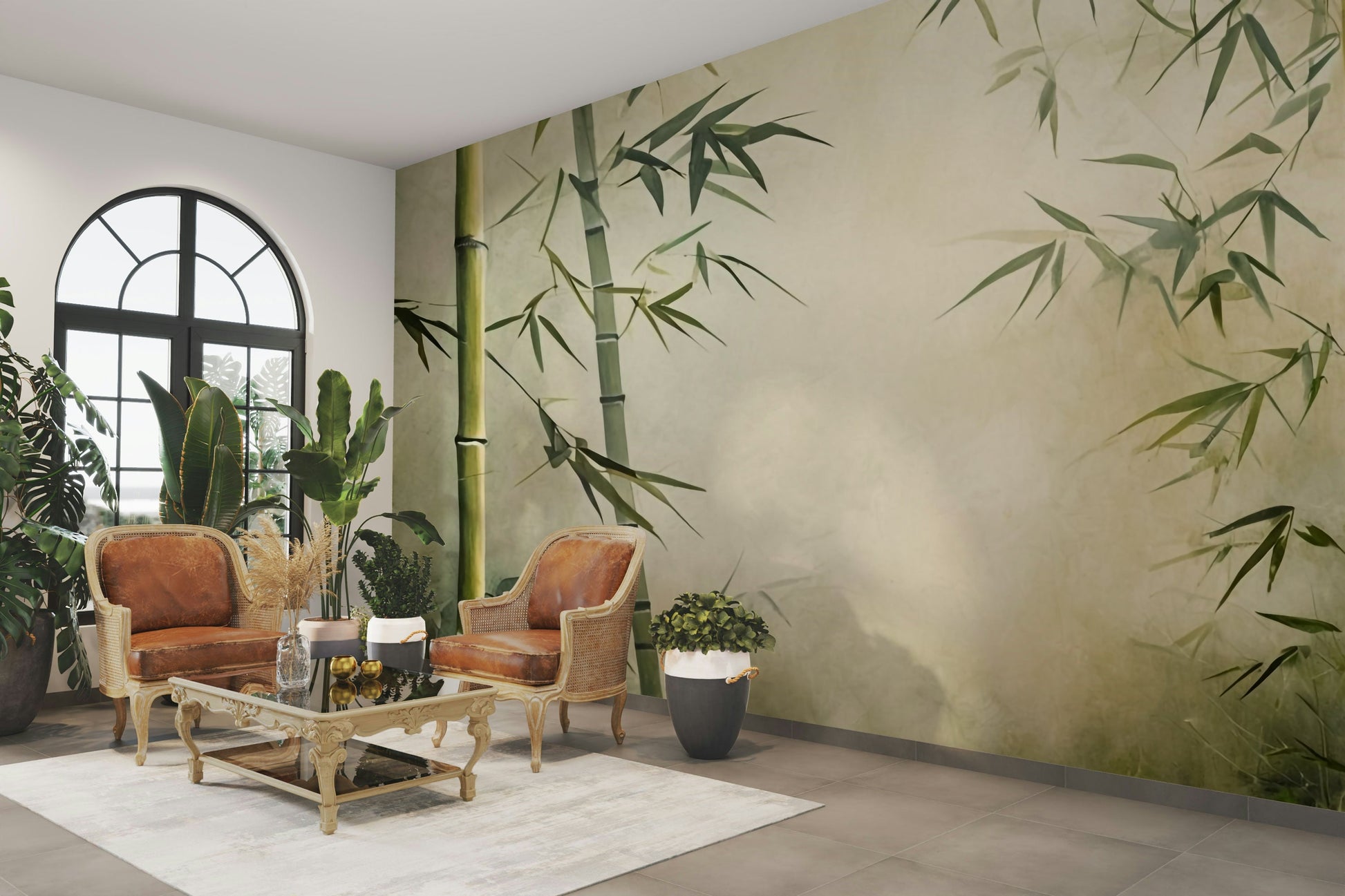 The bamboo is a central focus of the image.

