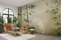 The bamboo is a central focus of the image.

