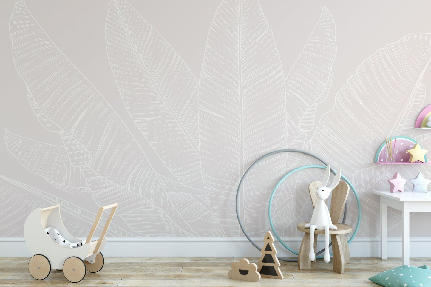 Banana Leaf Canopy Wallpaper – Sandstone