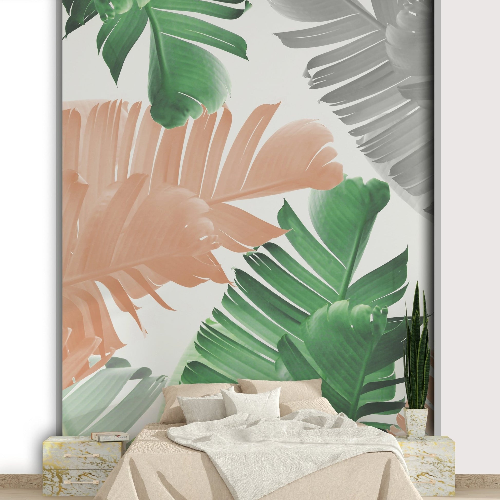 Lush tropical wall design for a fun kids’ play zone

