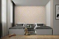 Cute banana character wall mural in yoga position

