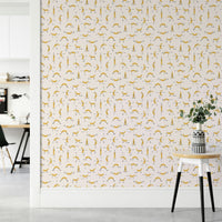 Vibrant banana yoga pattern for kids room wallpaper

