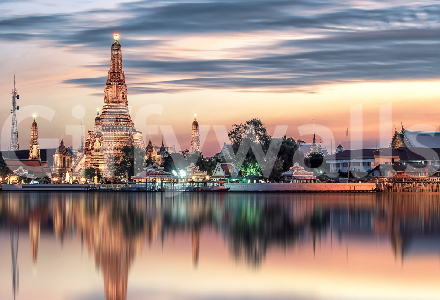 Bangkok Dawn Reflection Wall Mural