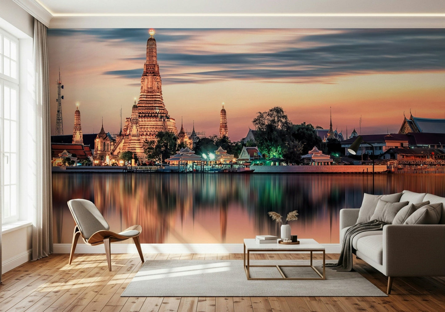 Bangkok Dawn Reflection Wall Mural