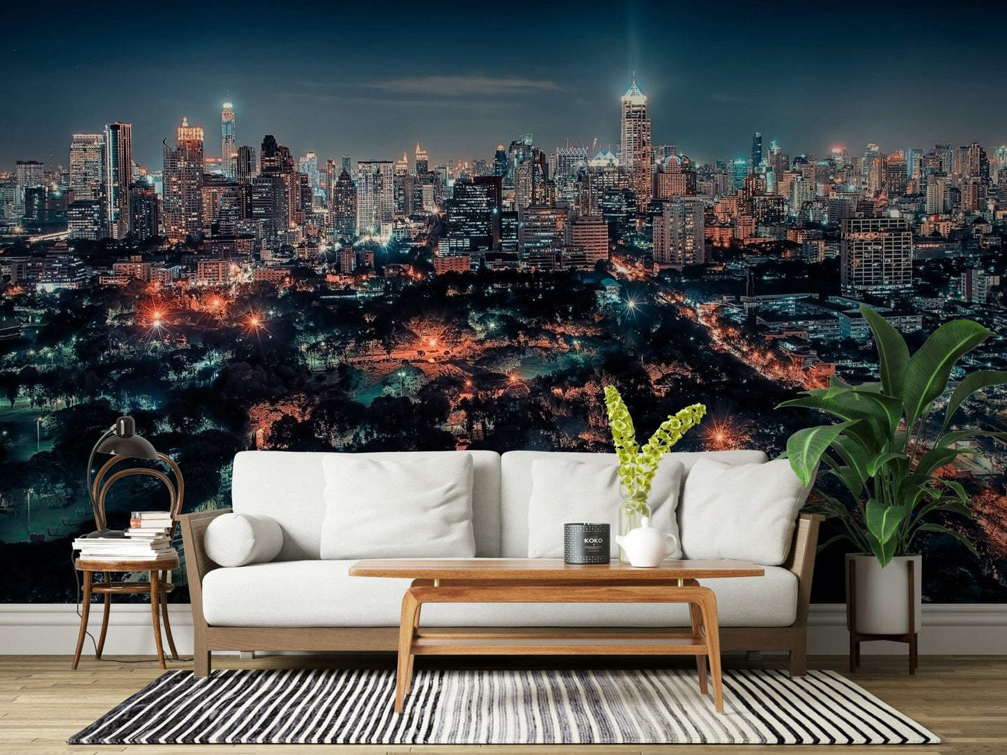 Bangkok Nightscape Wall Mural