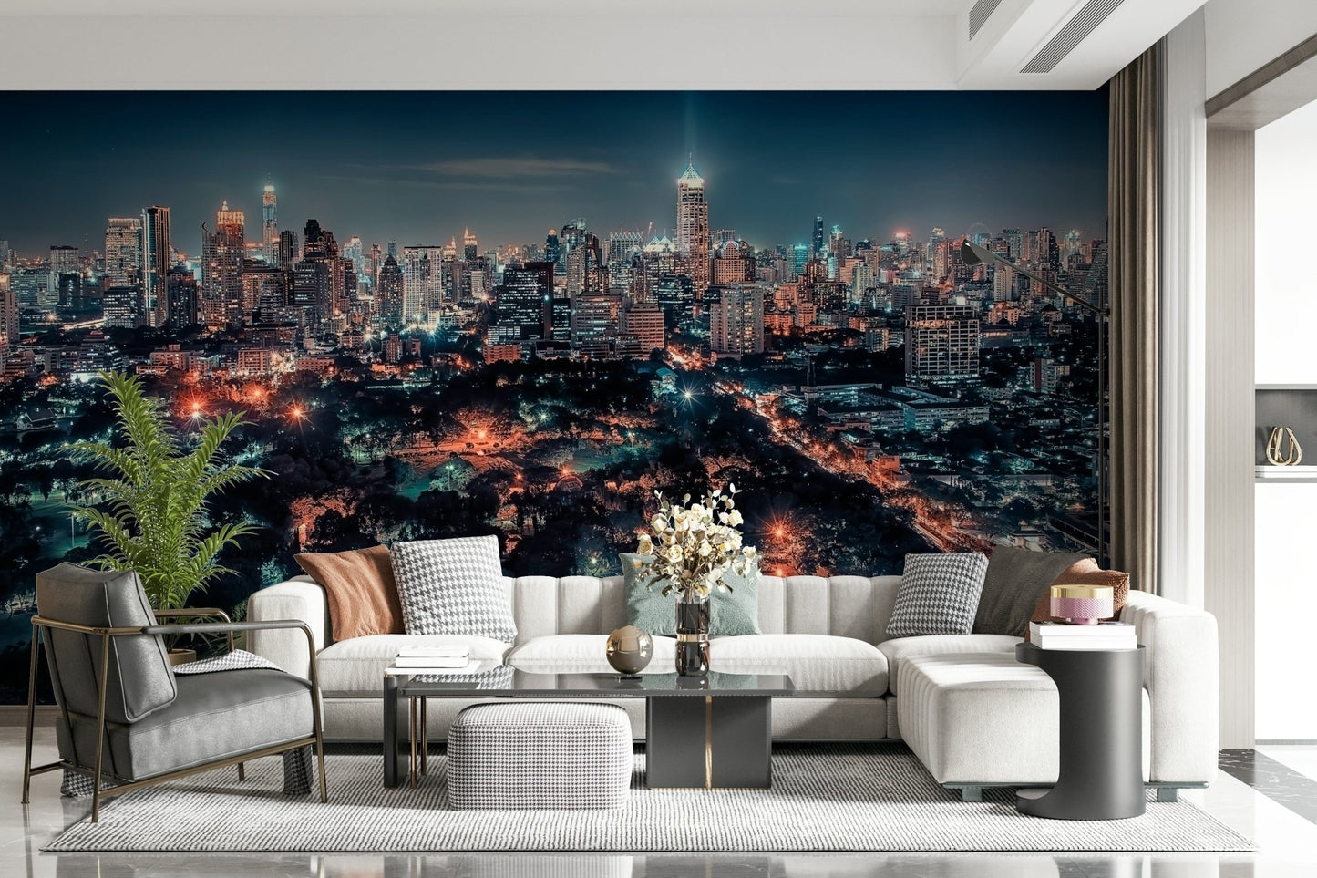Bangkok Nightscape Wall Mural
