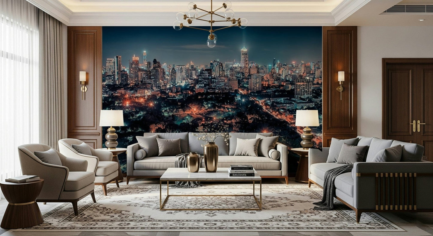 Bangkok Nightscape Wall Mural