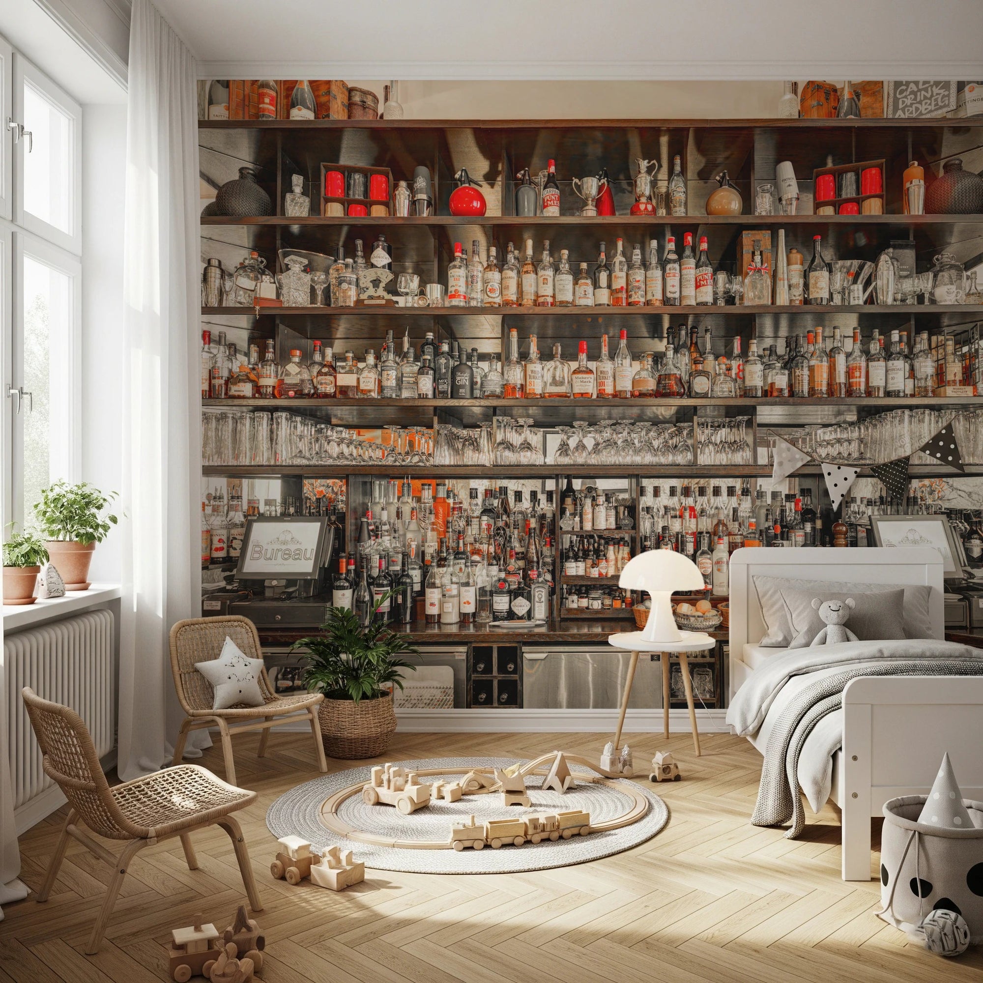 Bar Brilliance Wall Mural peel and stick bar shelf, GD8307