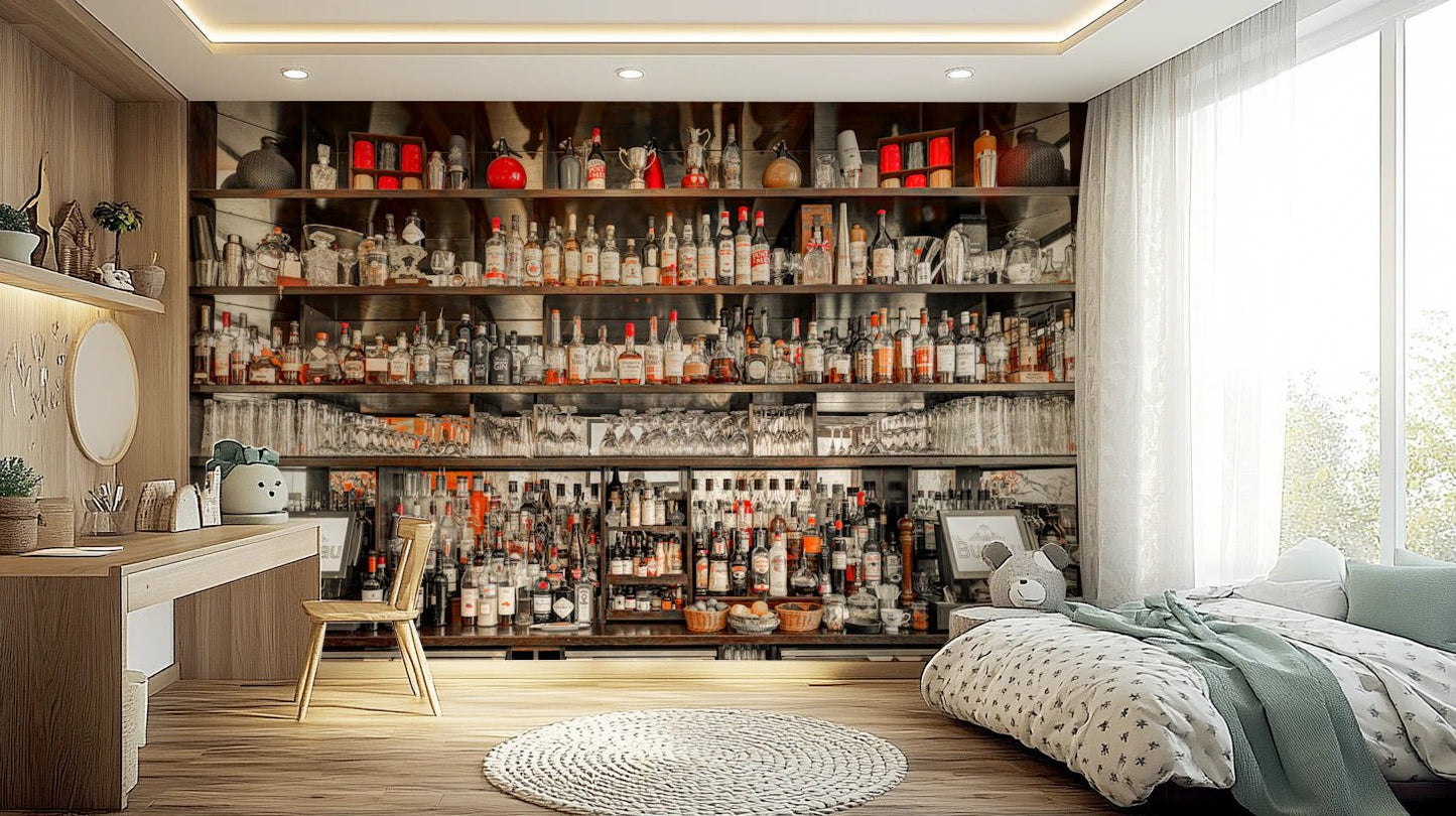 Bar Brilliance Wall Mural in modern dining space
