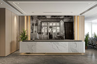 Chic bar scene mural capturing Paris vibes