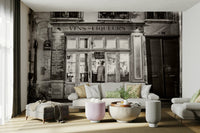 Vintage Paris bar wall mural with rich colors.