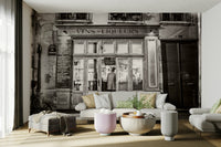 Vintage Paris bar wall mural with rich colors.