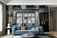 Paris bar mural for a sophisticated living room.