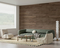 Full wall view of the complete rustic wood Wall Mural design.