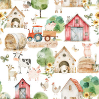 Farm critters Barnyard Buddies paper for decorative interior wall upgrade.