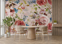 The colors are vibrant and rich, with various shades of pink and red.

