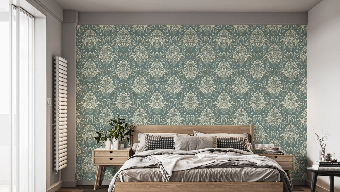 Baroque Style Damask Wallpaper for elegance
