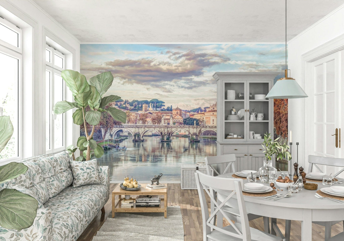 Historic Vatican architecture wallpaper for a professional office feature wall.