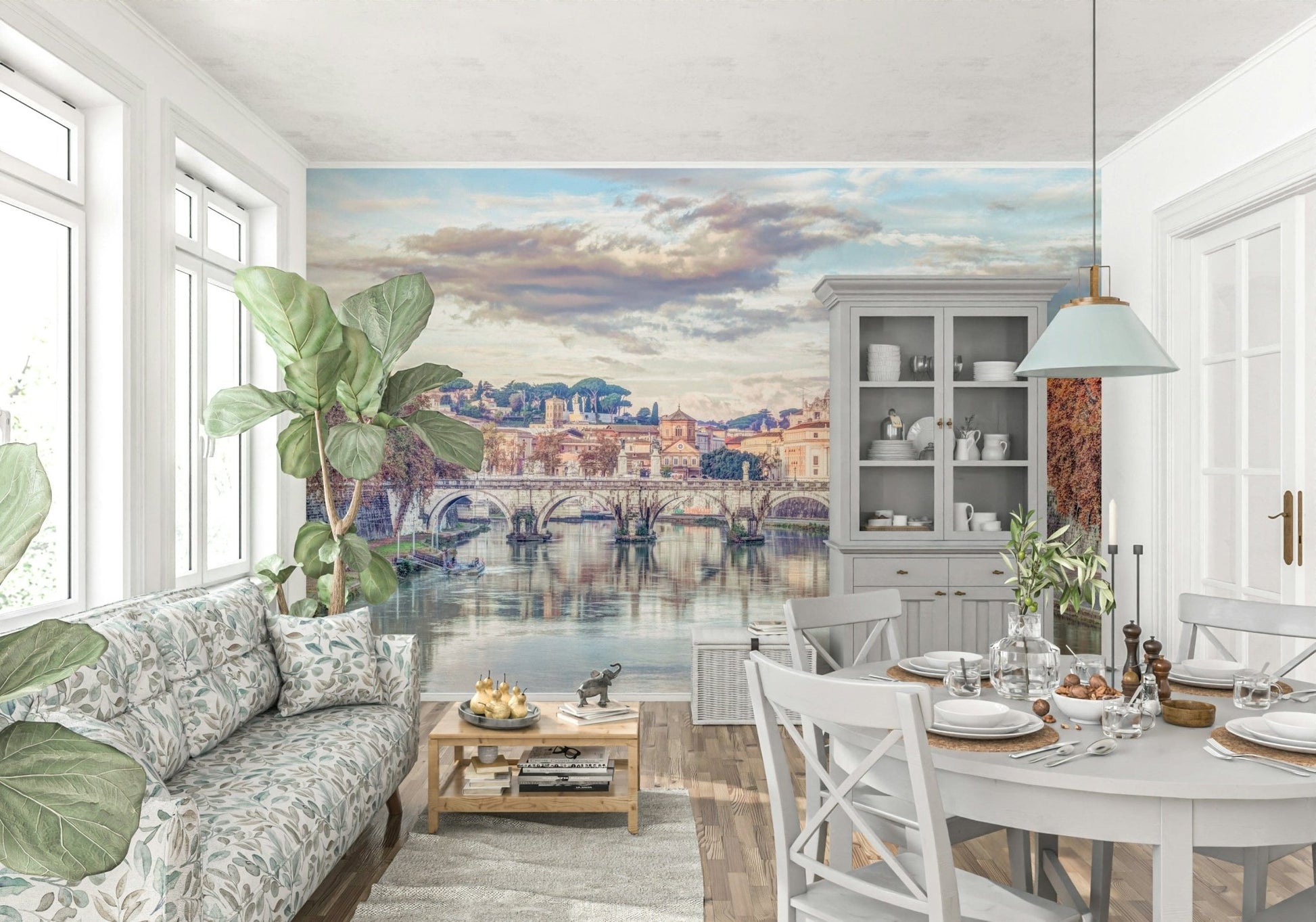 Historic Vatican architecture wallpaper for a professional office feature wall.