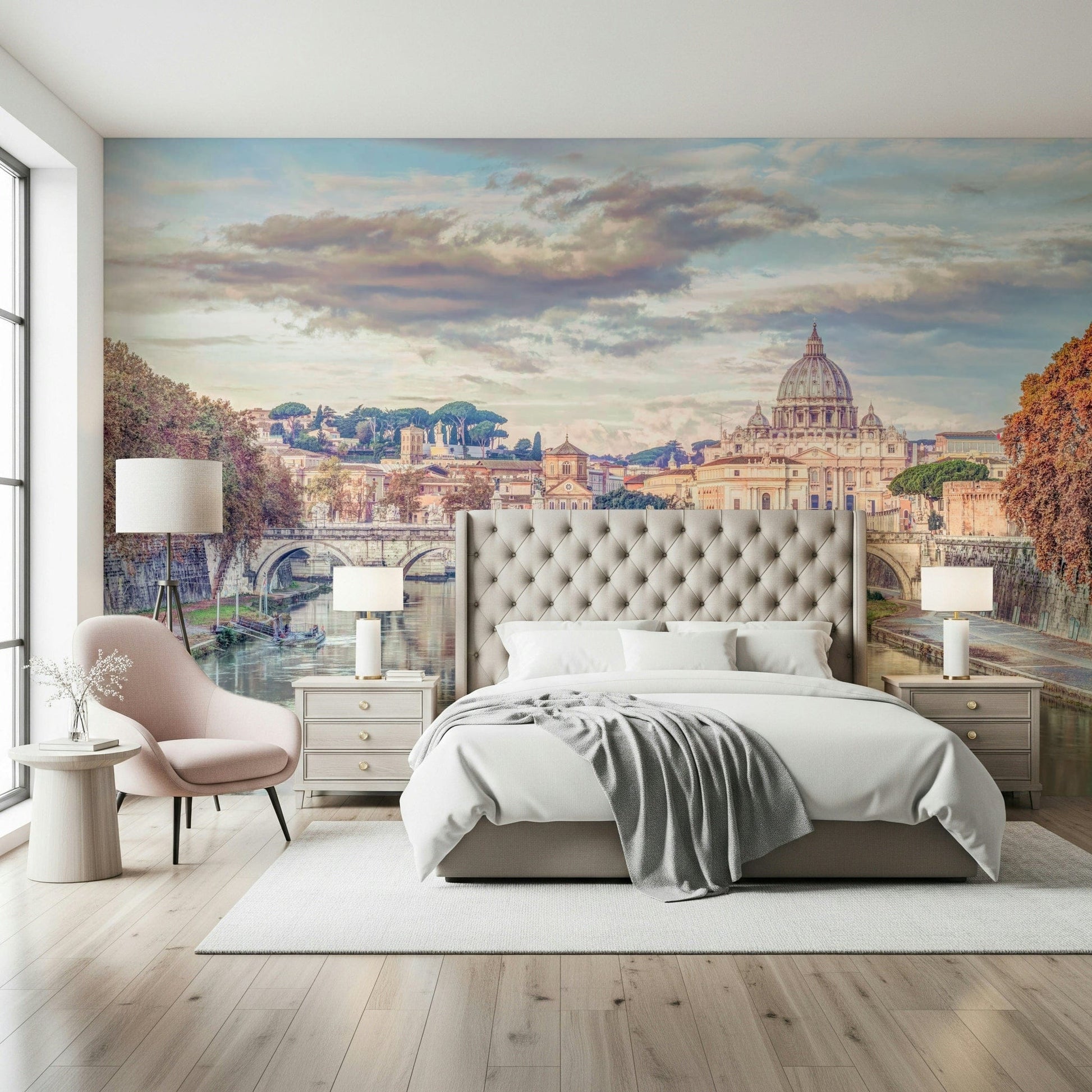 Renaissance style wallpaper for a sophisticated dining area backdrop.