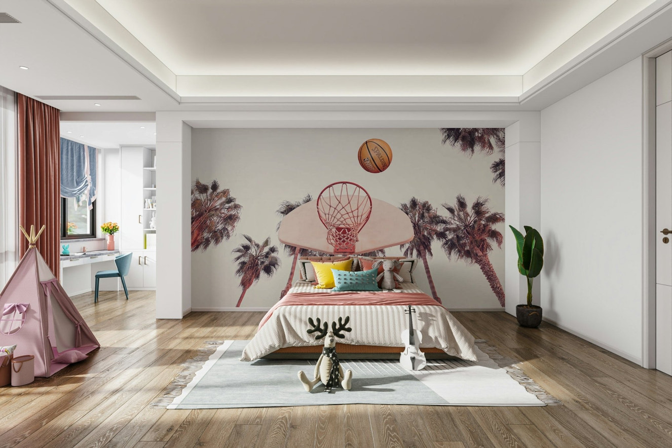 Basketball wall mural for bedroom

