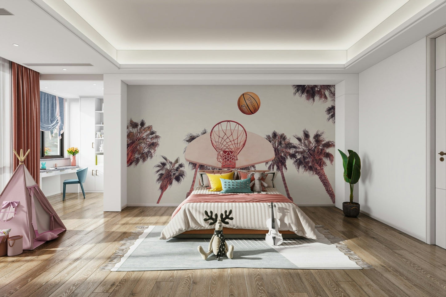 Basketball wall mural for bedroom

