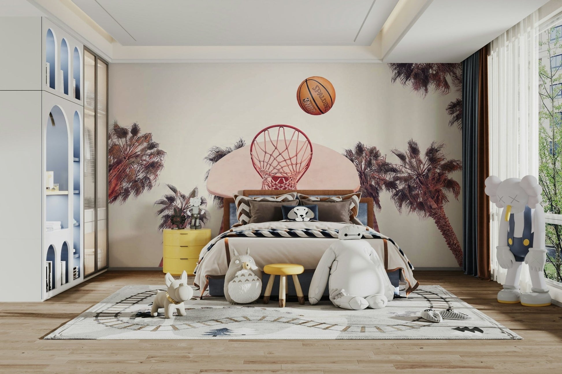 Action shot basketball mural wallpaper

