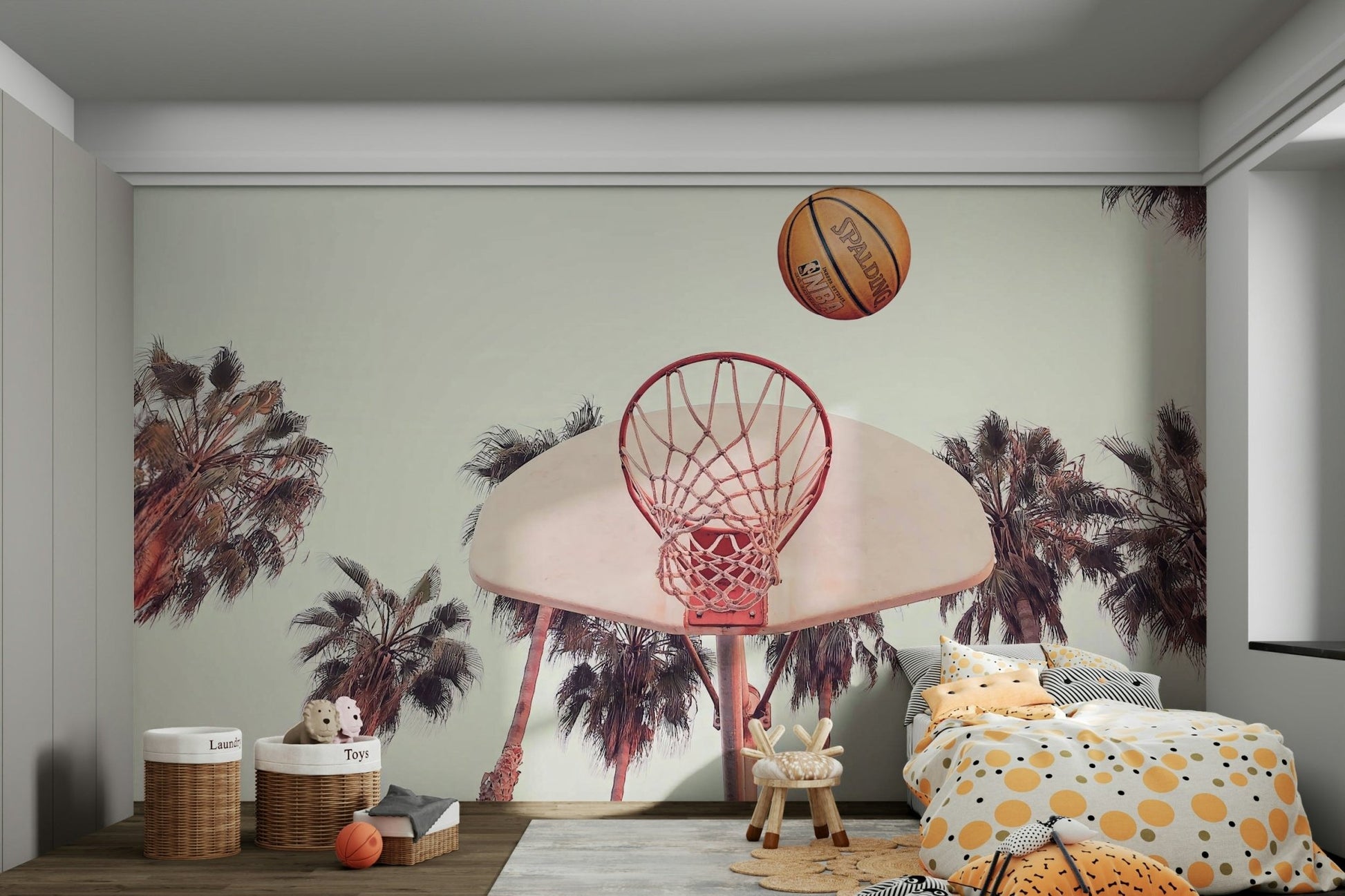 Basketball theme wallpaper for interiors

