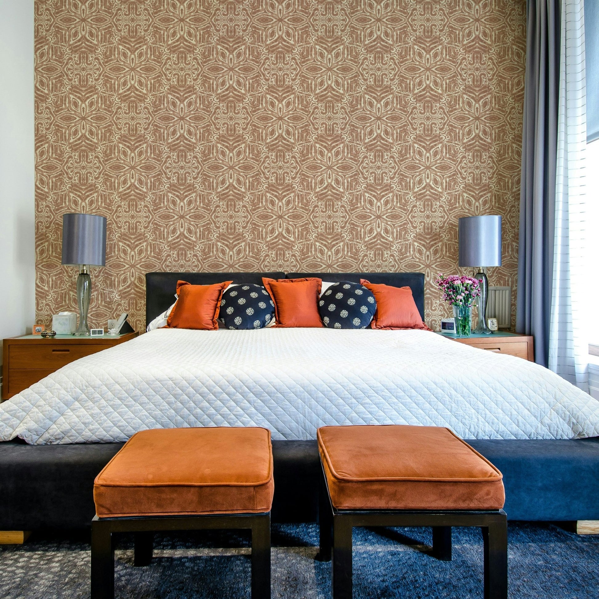 Earthy batik pattern wallpaper
