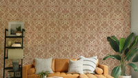 Mocha mousse floral mural
