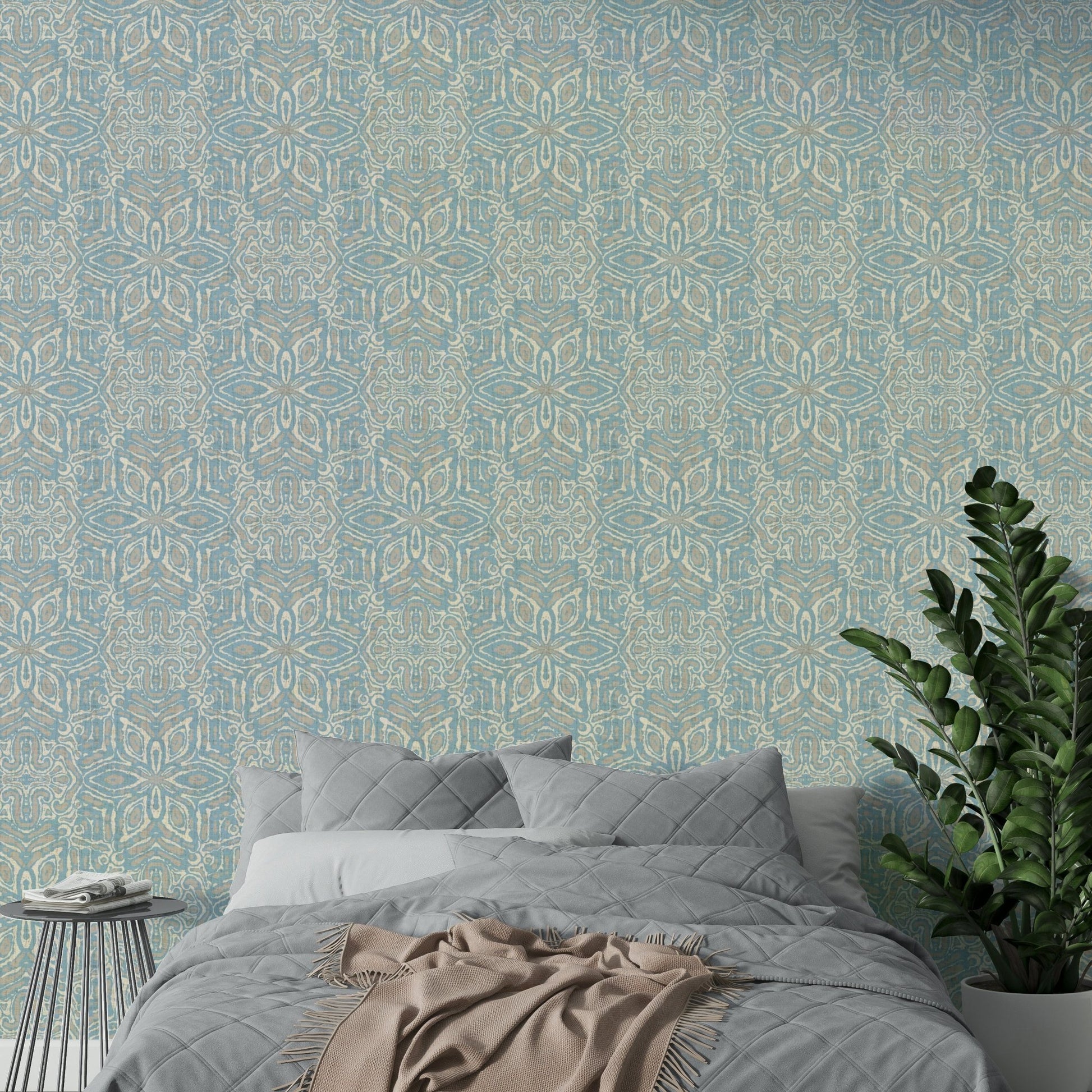 Batik Geometric Flower Wallpaper GD571
