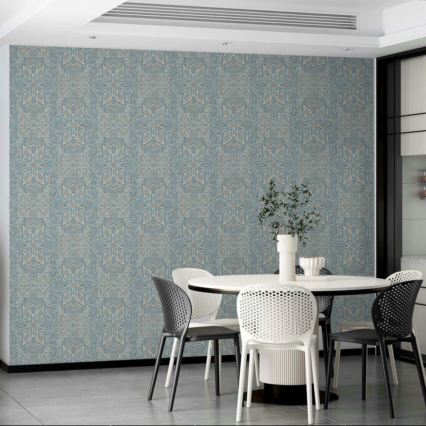 Durable batik-style wallpaper
