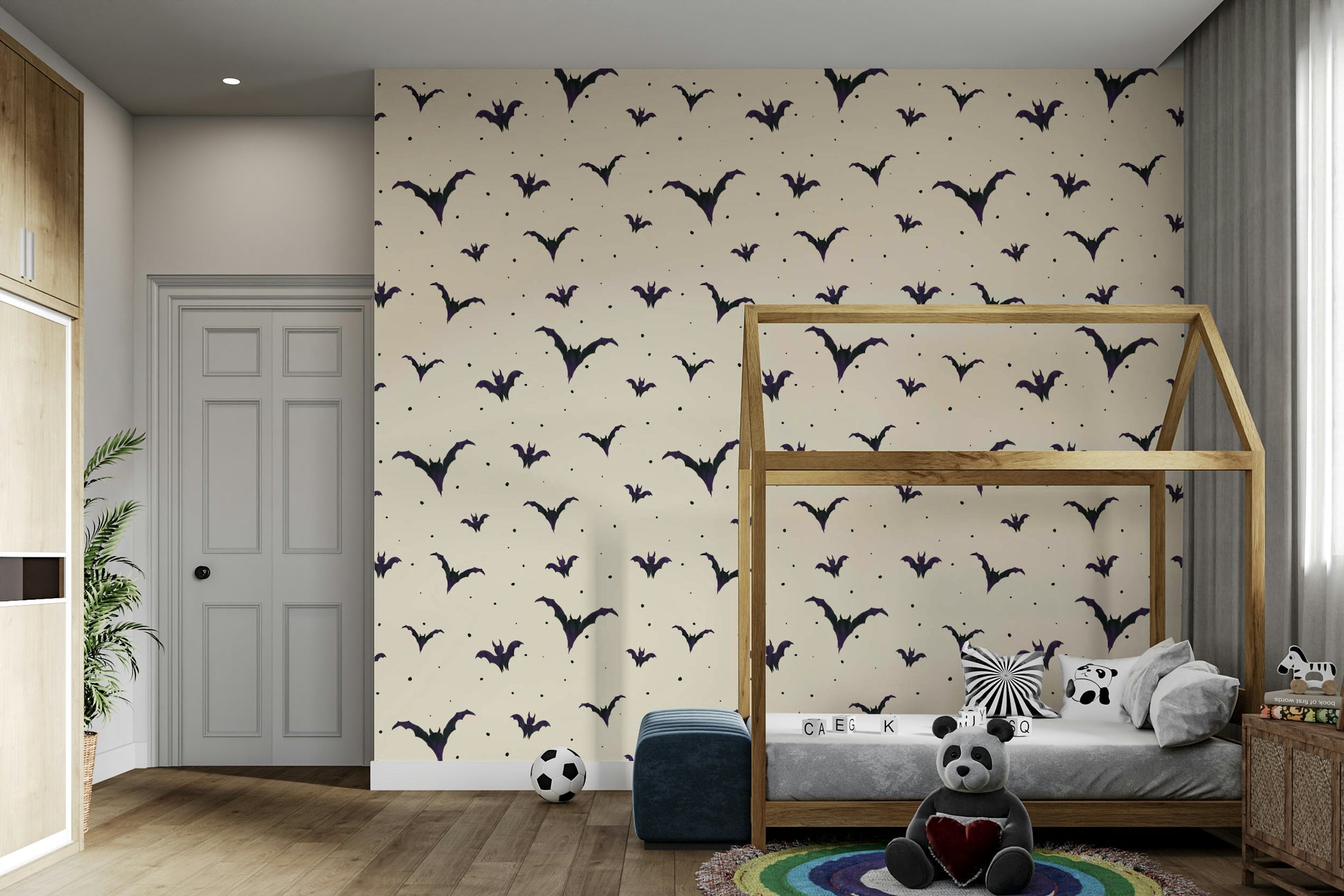 Batty Night Sky wallpaper on a wall

