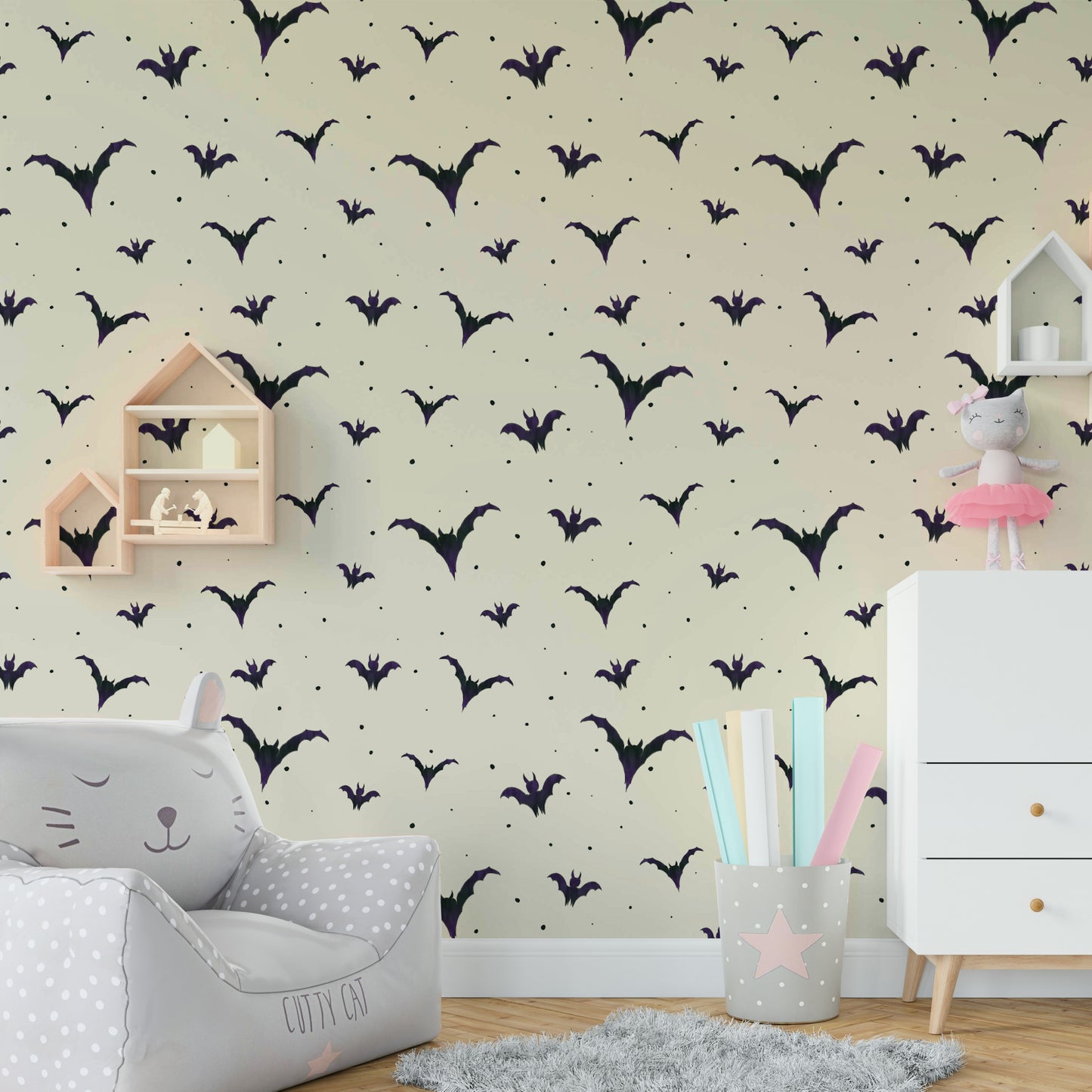 Wallpaper with a unique, hand-drawn design

