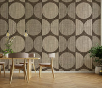 A calming retro design wallpaper mural that defines a space.

