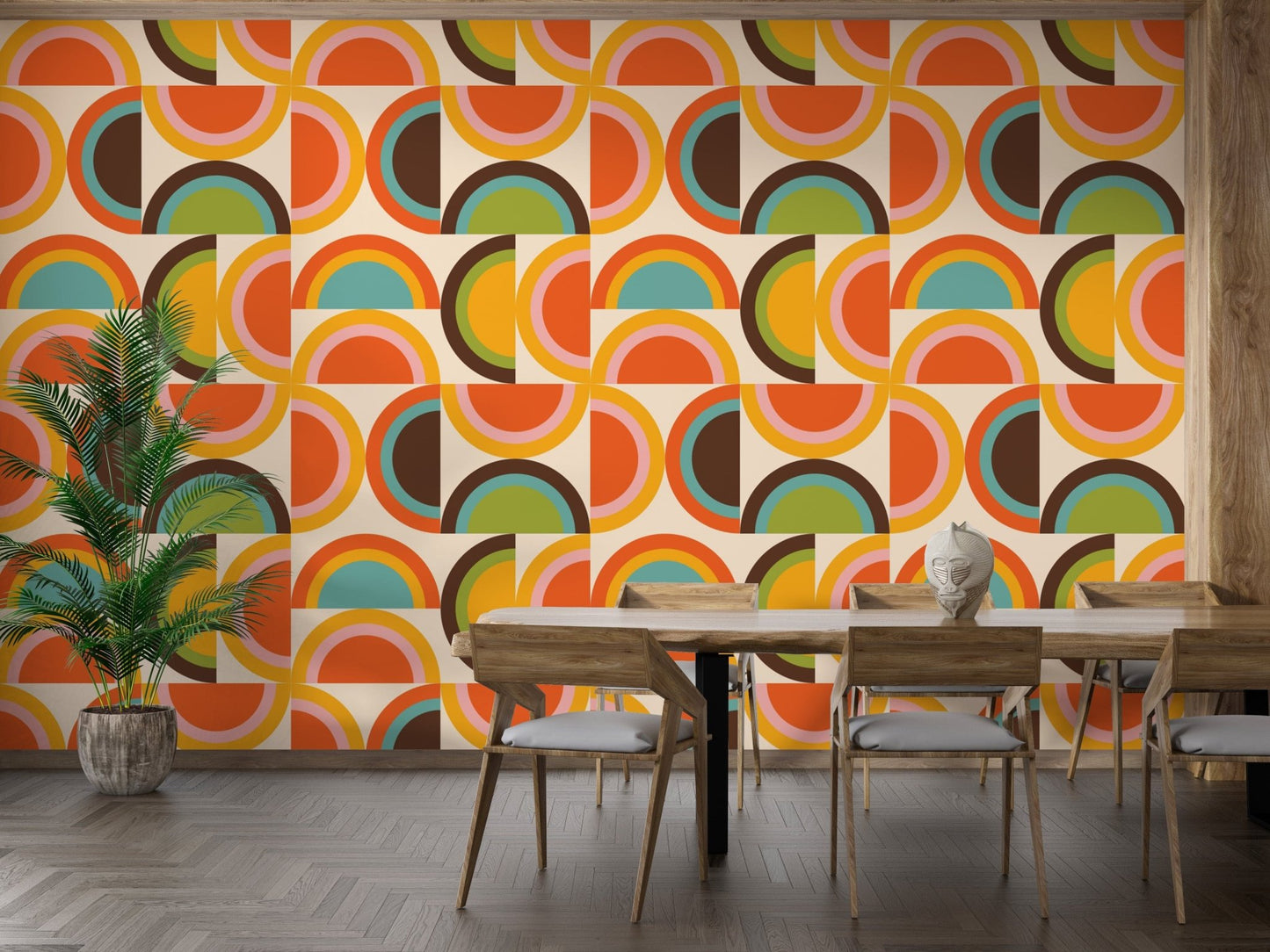 Colorful boho geometric wallpaper for homes, SUSCT57