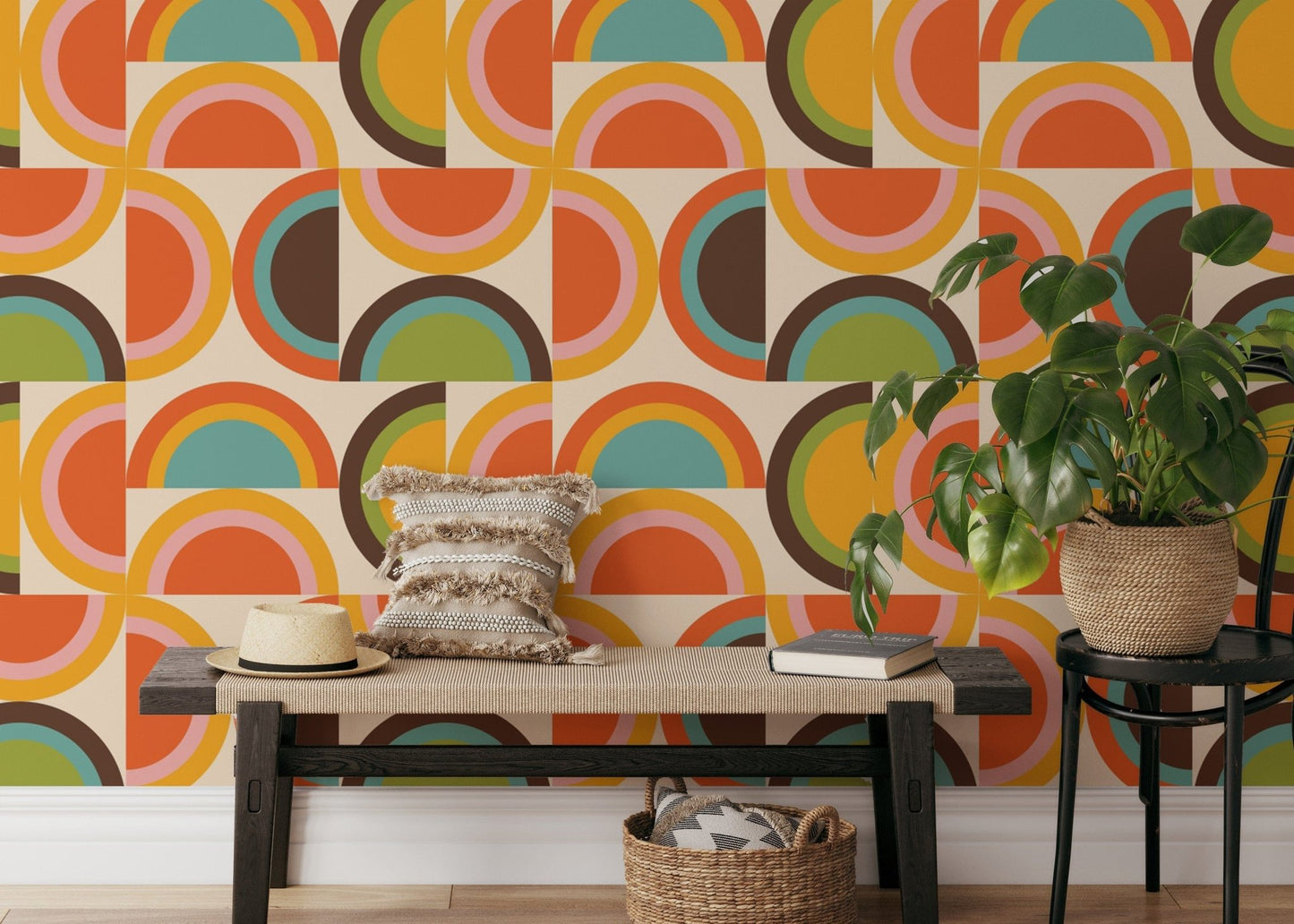 Artistic geometric boho wallpaper for décor, SUSCT57
