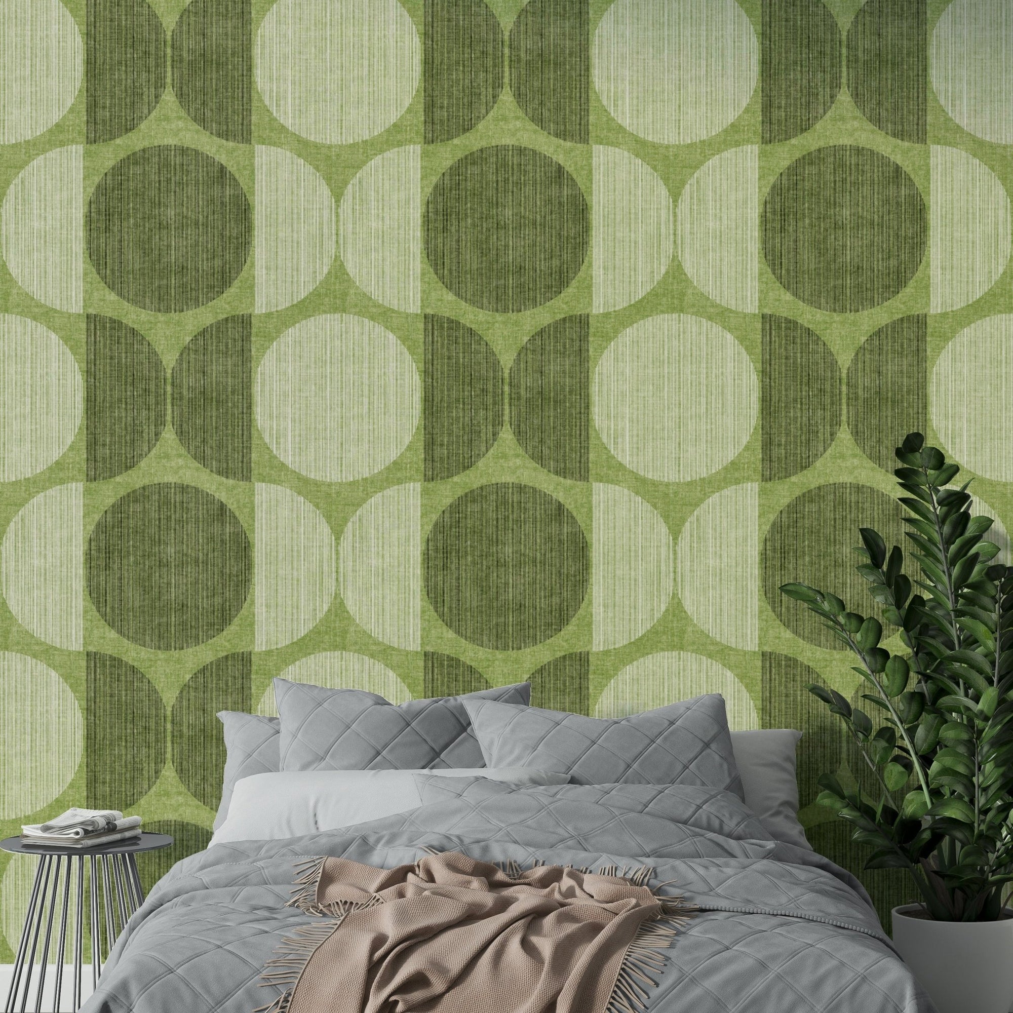 A beautiful Bauhaus circle wallpaper mural for a retro room., GD4864