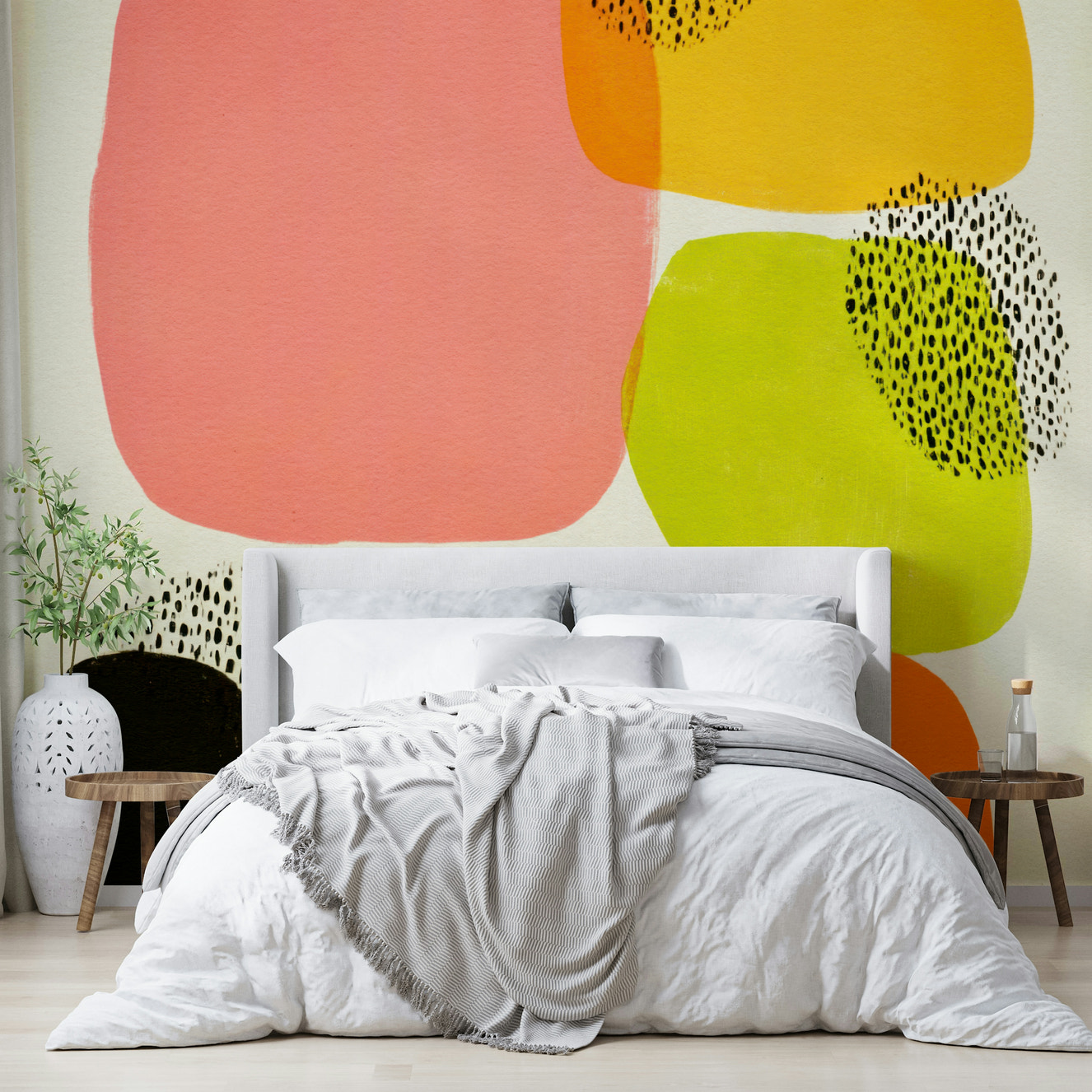 bauhaus inspired color block composition wall mural

