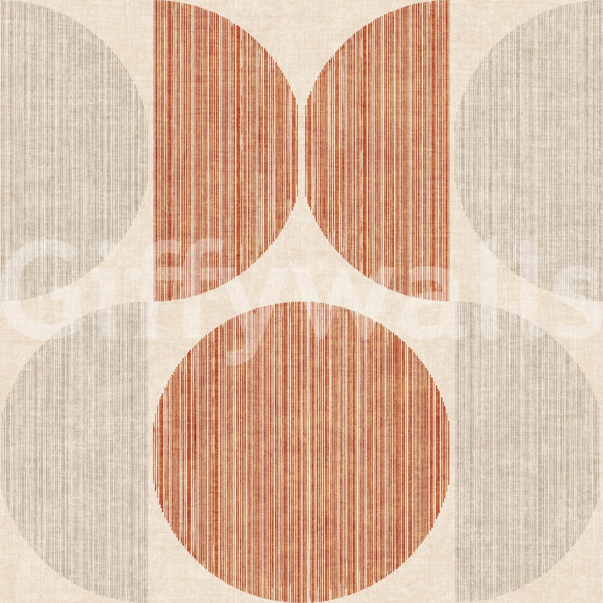 A high-quality orange geometric wall mural for walls.

