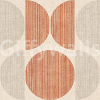 A high-quality orange geometric wall mural for walls.

