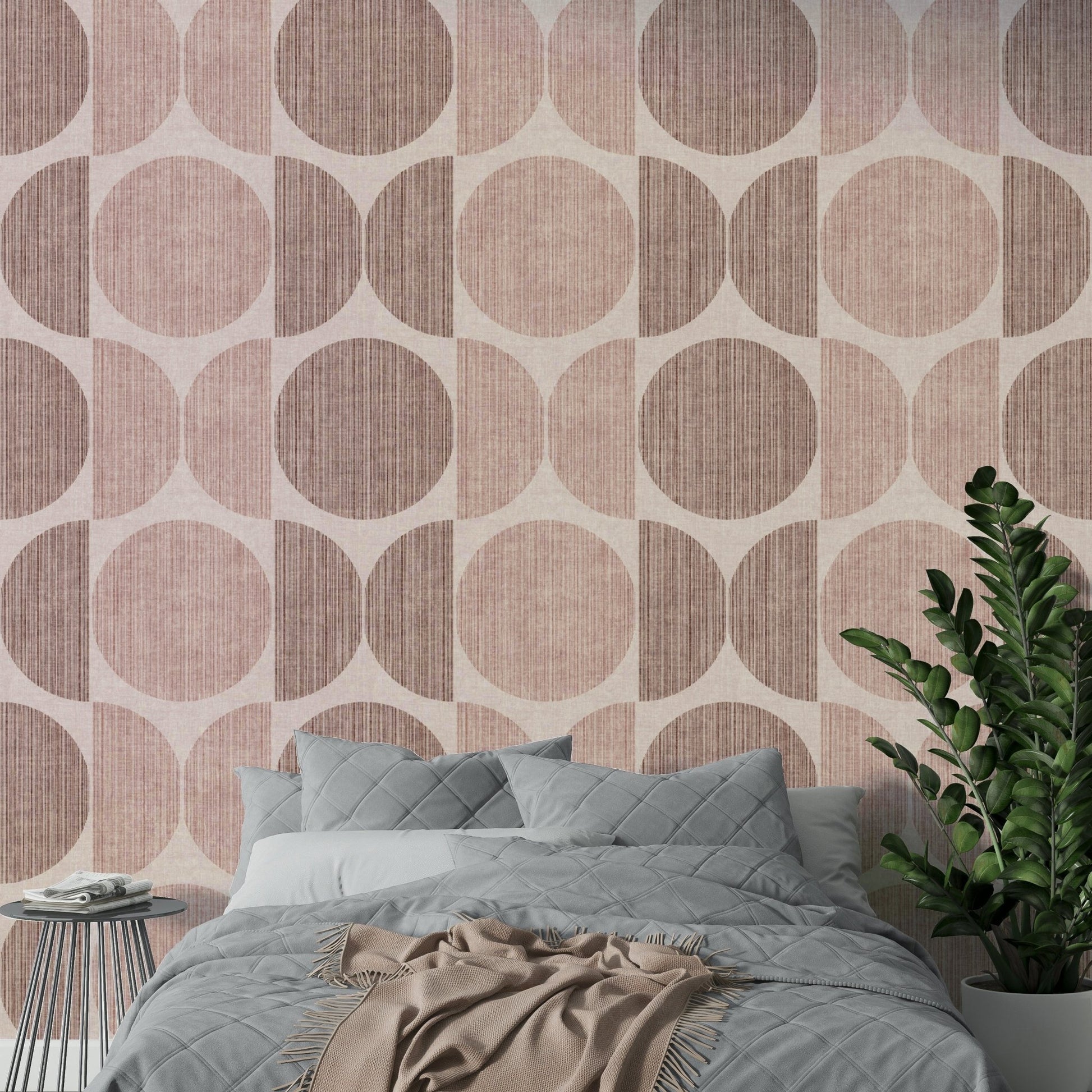 A calming modern design wallpaper mural that defines a space.

