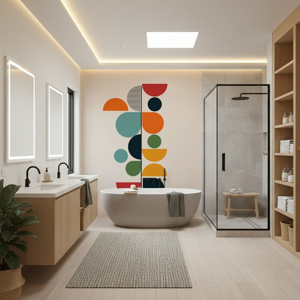 Bauhaus - Spring Wall Mural wallpaper mural in a modern office feature wall.