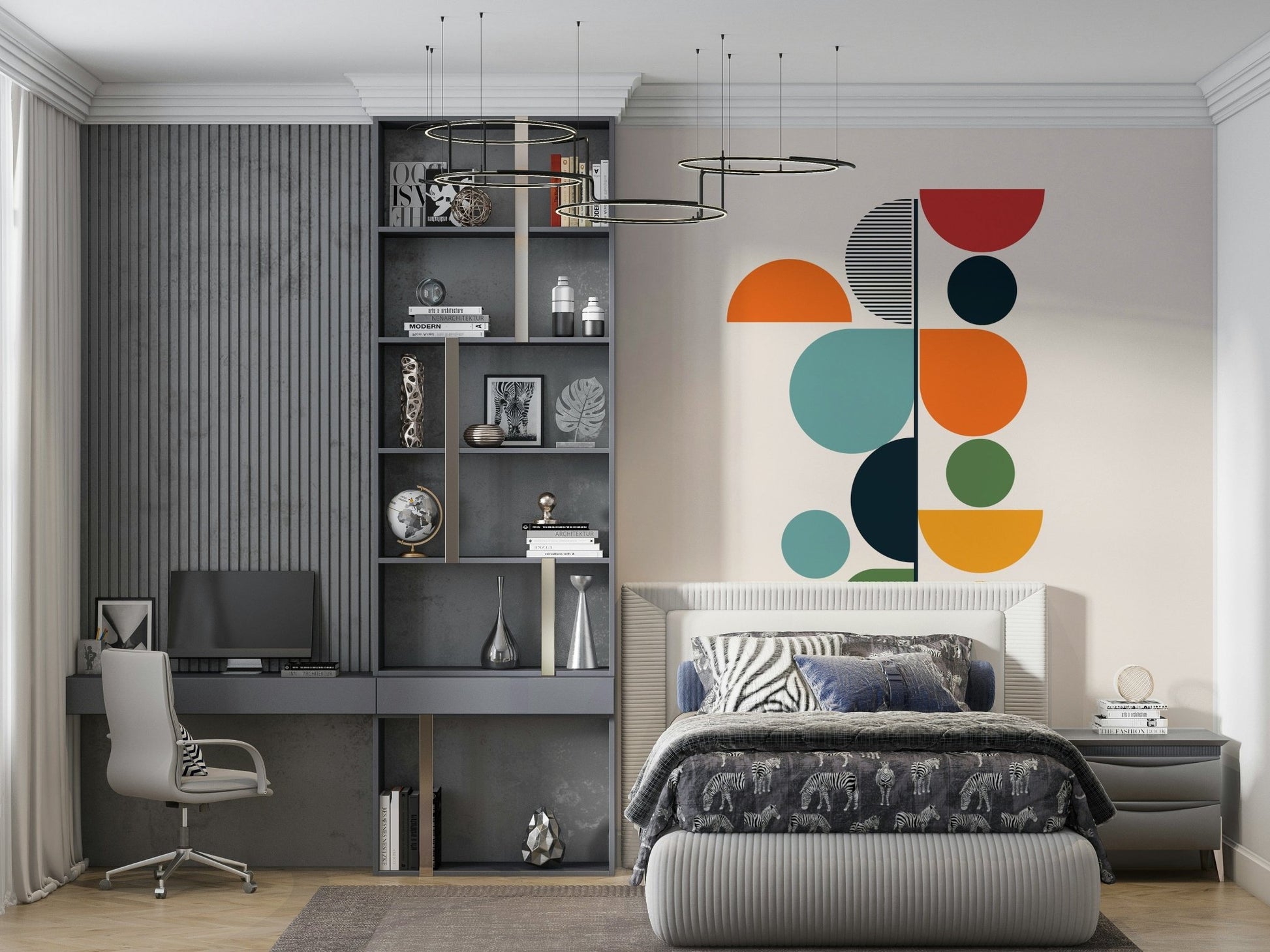 Bauhaus - Spring Wall Mural wallpaper mural for a flat hallway accent wall.