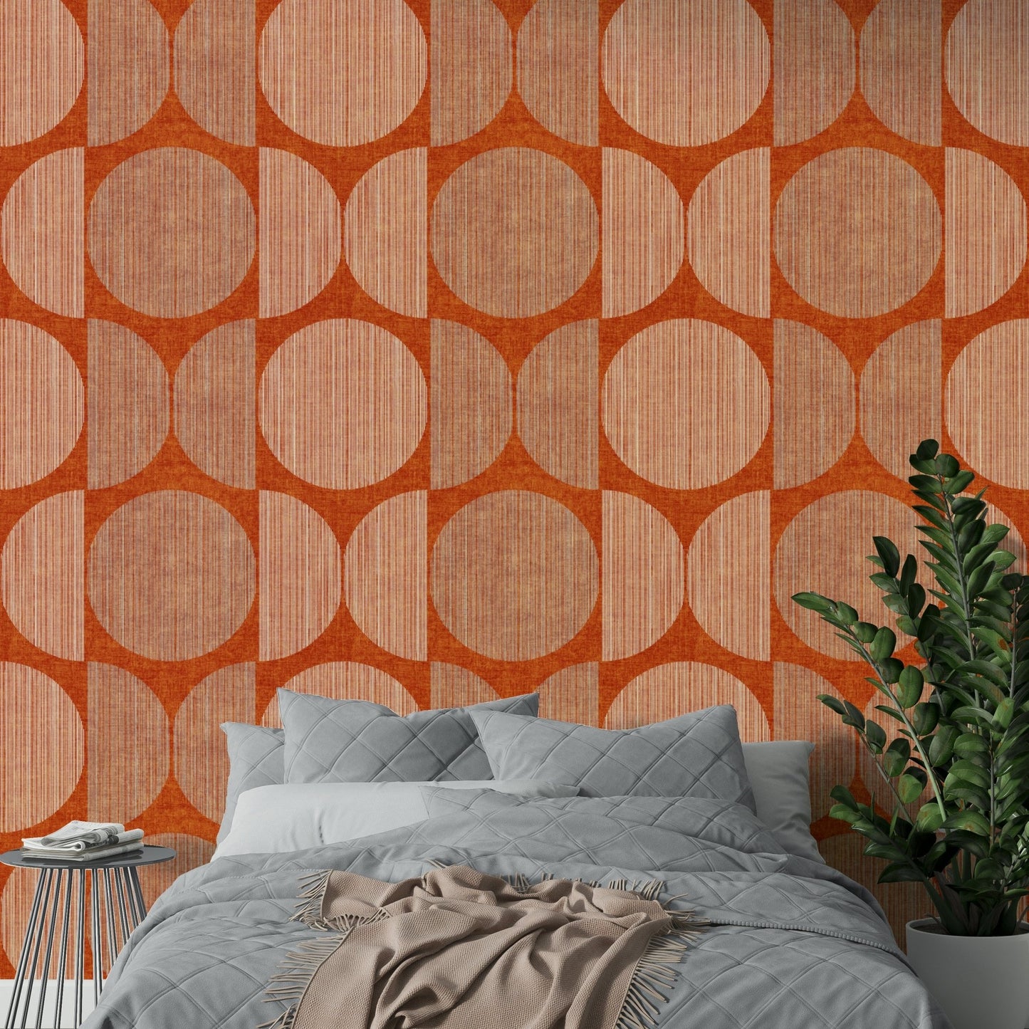 An artistic minimalist shape mural for home decor.

