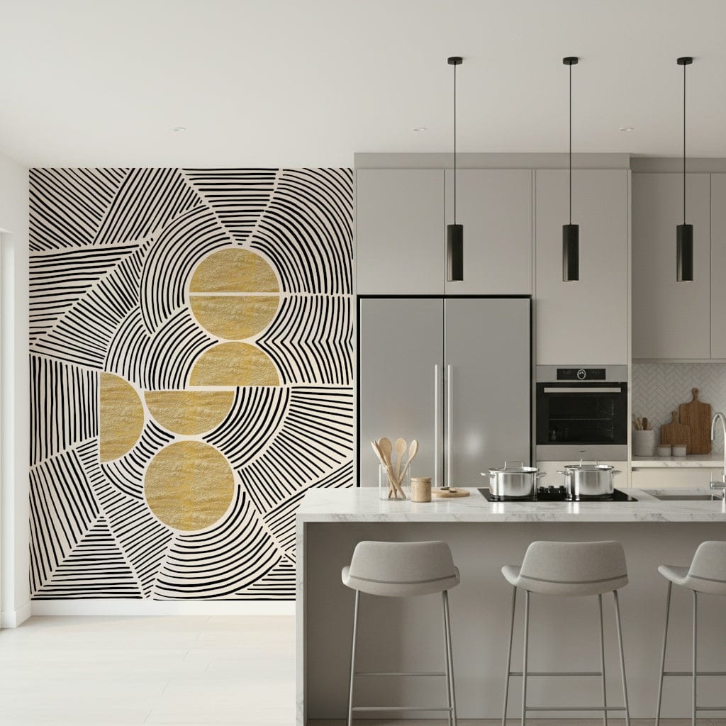 Bauhaus - Tribal Wall Mural wallpaper mural in a contemporary flat lounge., GD7843