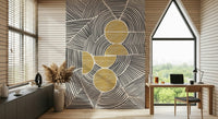 Linear geometric pattern wallpaper mural for a guest room wall décor., GD7843