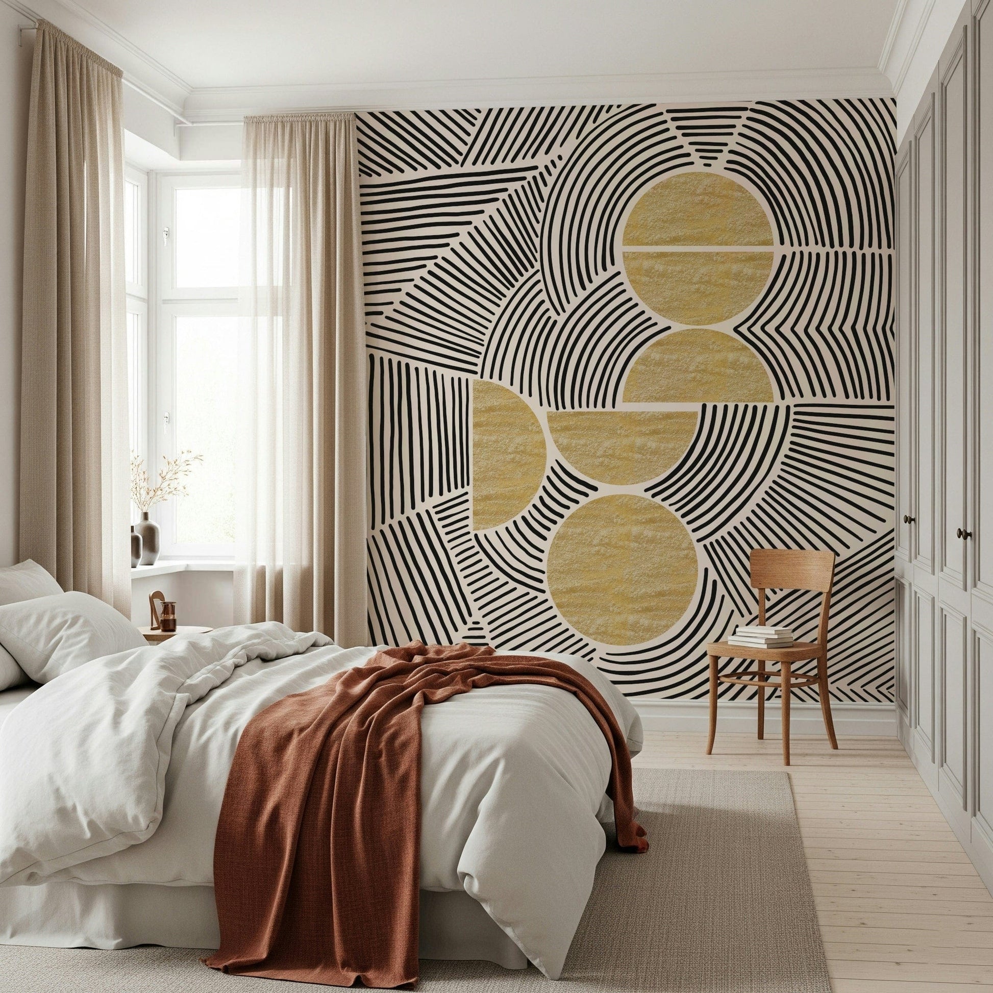 Bauhaus - Tribal Wall Mural wallpaper mural for a stylish apartment hallway., GD7843